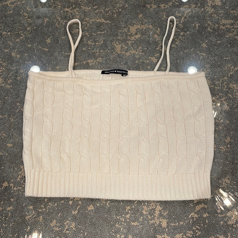 Ivory knit crop top